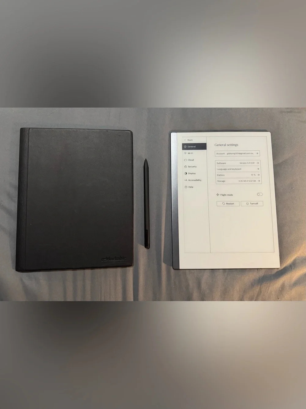 reMarkable 2 White E-Ink Tablet with Black Marker and Black Folio